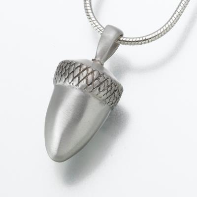 acorn sterling silver cremation pendant necklace